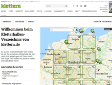 Tablet Screenshot of kletterhallen.klettern.de